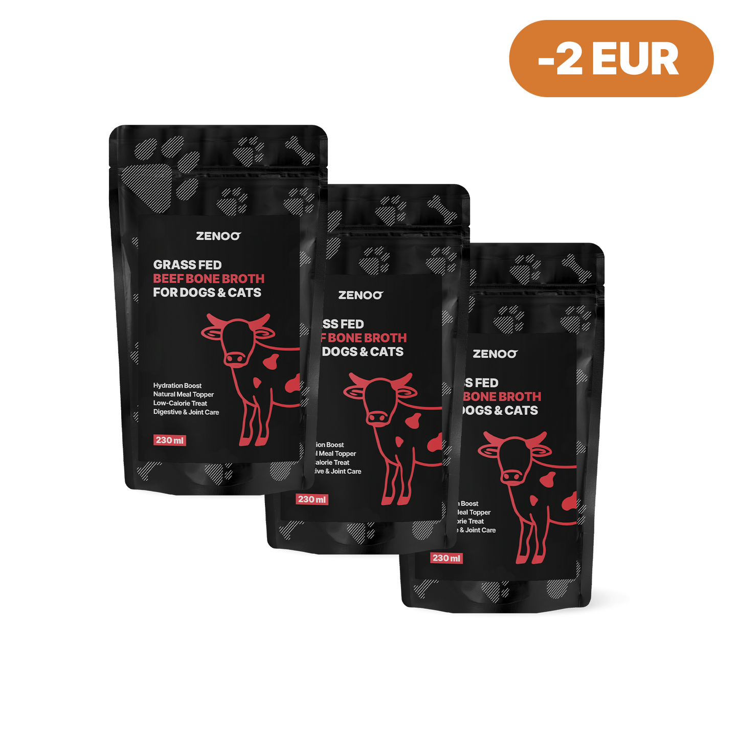 Jautienos kaulų sultinys šunims ir katėms (230 ml)